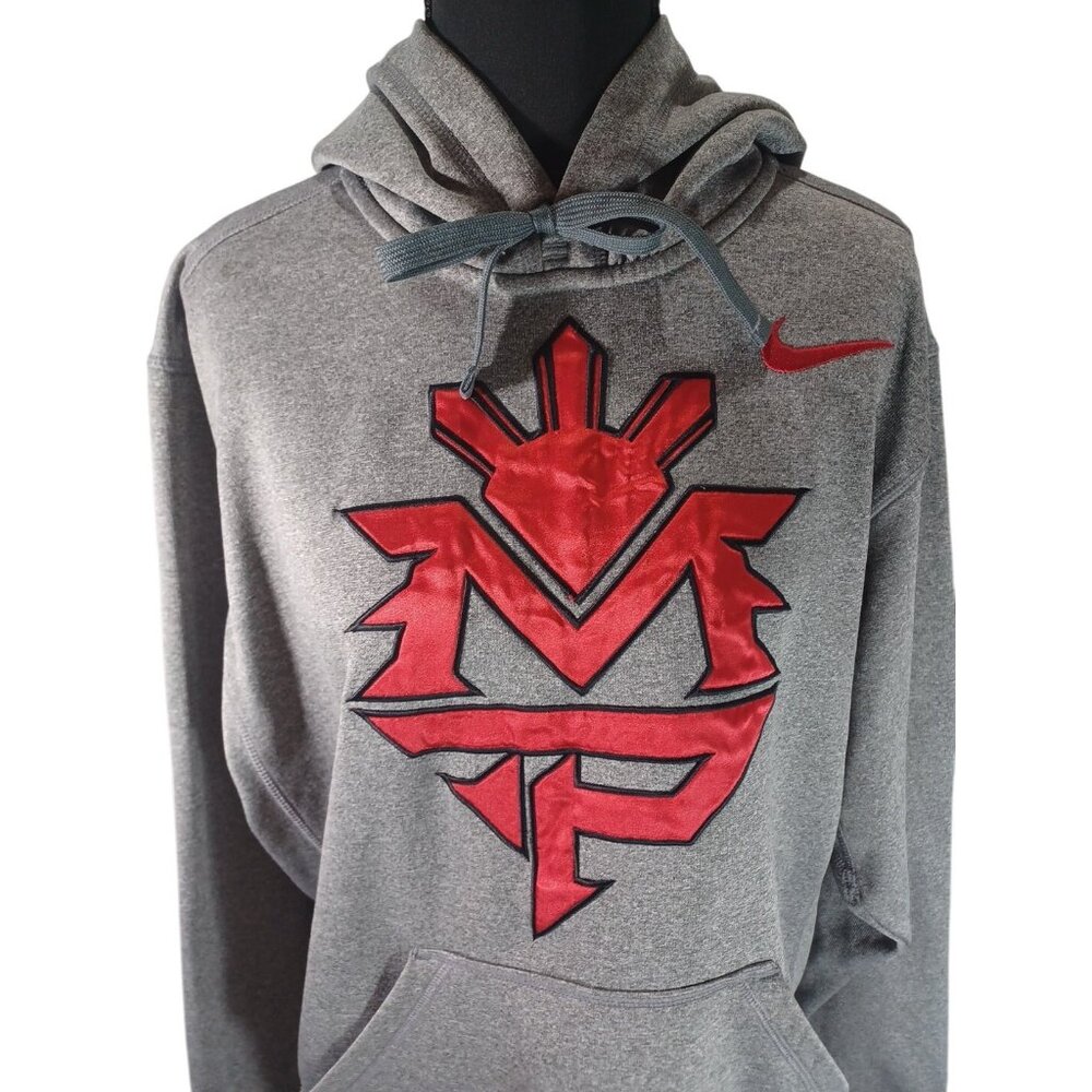 Rare NWOT Small Nike Manny Pacquiao Pullover Boxing Hoodie therma gray Men's S - Picture 3 of 10